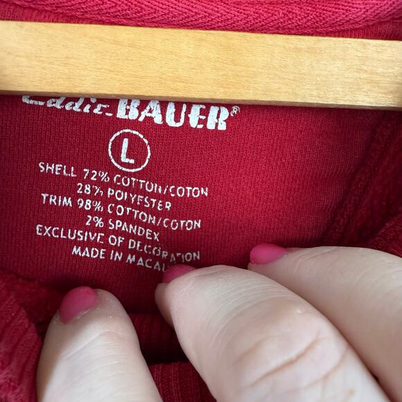 Eddie Bauer Mens Spell Out Sweatshirt Size Large Retro Comfy Cozy Classic Preppy - Picture 6 of 8